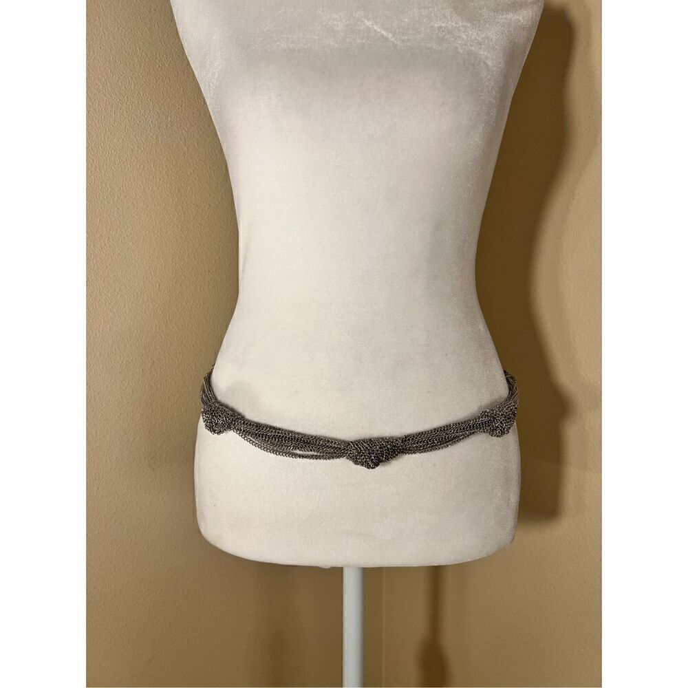 New! Fashion Focus Silver Tone Multi Strand Knotted Metal Body Chain Belt XL